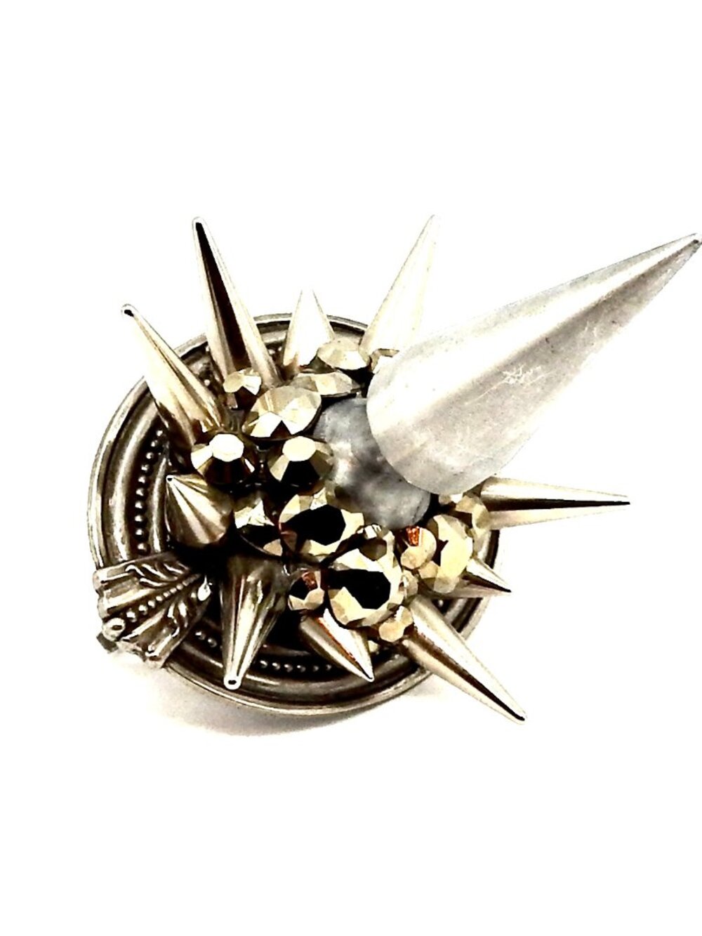 GASOLINE GLAMOUR ALICE SILVER SPIKE RING 🍎🐰💎